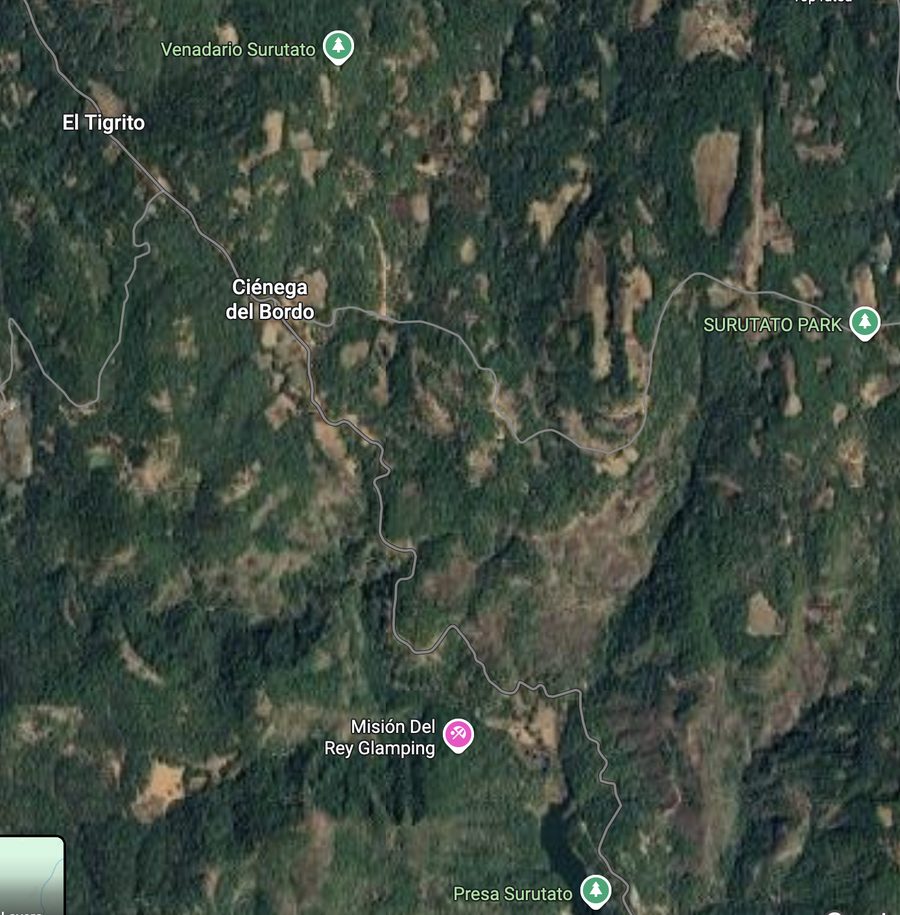 Vista satelital regional de Surutato